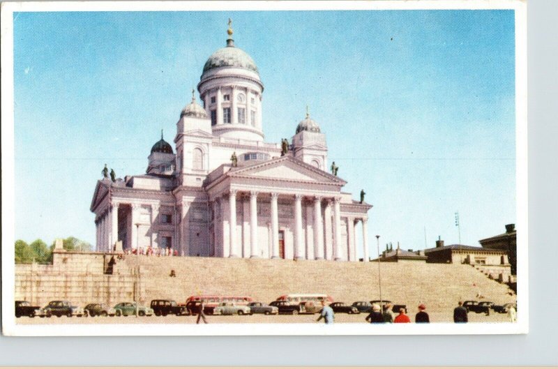 Helsinki Helsingfors Suurkirkko Storkykan Postcard Finland Vintage White Border 