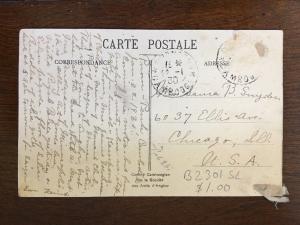 1930 Statue of Buddha, Angkor Thom, Camboda Postmark Postcard d8