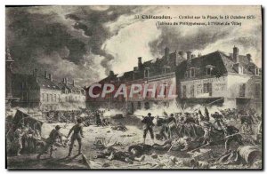 Old Postcard Chateaudun Fight On The Square October 18, 1870 City Hall