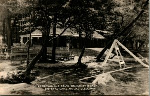 Refreshment Stand Sandy Beach Rockville Connecticut CT UNP Collotype Postcard E7