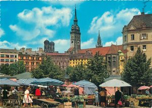 Kruger Publishing Postcard Germany Munchen Viktualienmarkt mit Frauenkirche