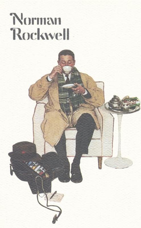 Man Drinking Tea by Norman Rockwell - Used in Red Rose Tea Advertisement