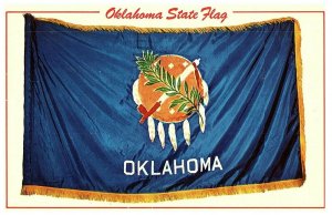 Flag Chrome Postcard Patriotic Americana State Flag Oklahoma OK 1970s