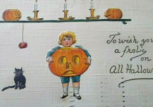 Fantasy Halloween Postcard Leubrie & Elkus No 7018 Germany Wilkes Barre Pa 1914