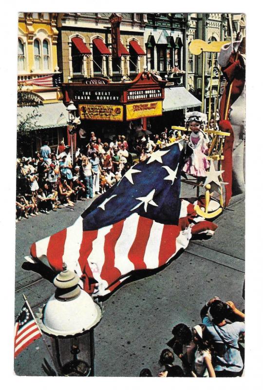 Walt Disney World Bicentennial America Parade Betsy Ross Flag Old Glory Postcard