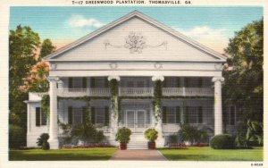 Thomasville Georgia, Greenwood Plantation Historic Landmark Vintage Old Postcard
