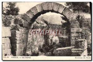 Old Postcard Greece Olympia Stadium Surroundings