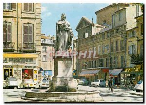 Modern Postcard Aix en Provence Statue of Roy on the Cours Mirabeau