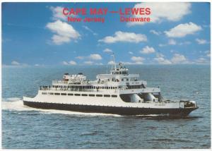 Cape May, NJ-Lewes, Del. Ferry, unused Postcard