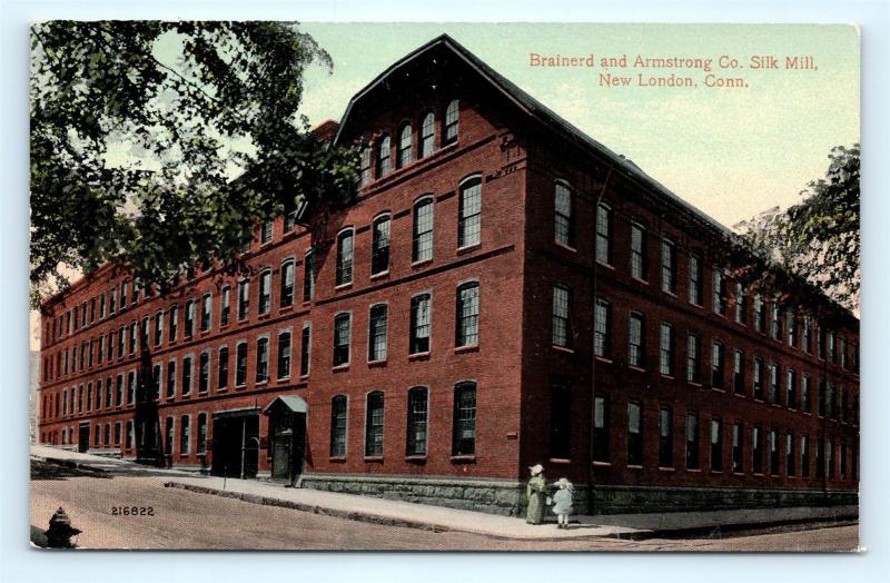 Postcard CT New London Brainerd Armstrong Company Silk Mill Pre 1920s R65