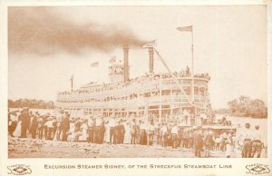 Postcard C-1910 Streckfus steamboat Mississippi river advertising TR24-2758