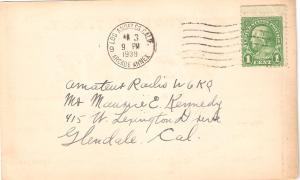 Penny Post Card 1939 Franklin # 632