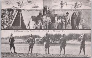 Mexican Revolution-US Troops on the Rio Grande watching the Mexican Side/Refgees