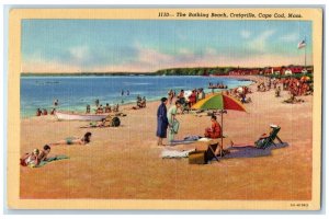 1944 Bathing Beach Craigville Swimsuit Cape Cod Massachusetts Vintage Postcard