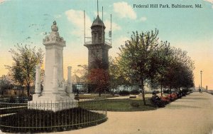 BALTIMORE MARYLAND MD~FEDERAL HILL PARK~1914 POSTMARK OTTENHEIMER POSTCARD