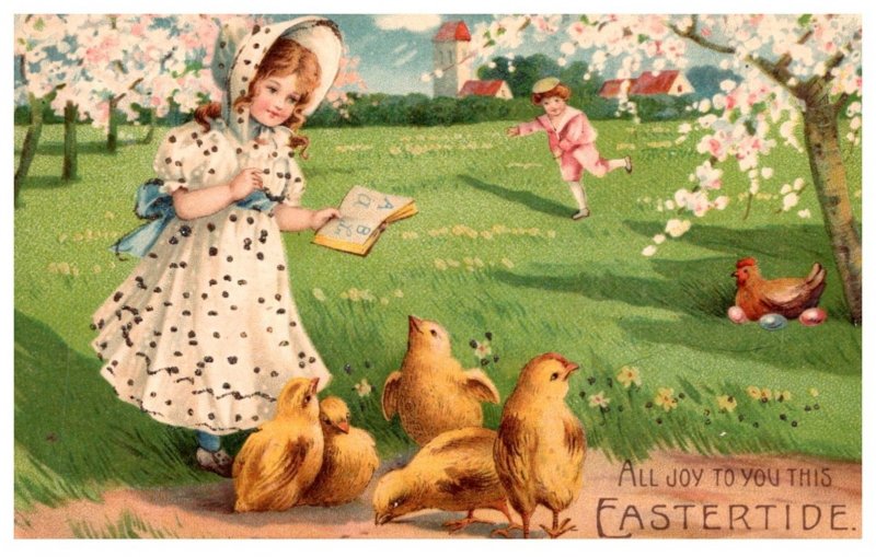 Children , Easter , Girl, chicks