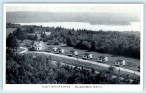 ELLSWORTH, Maine ME ~ Roadside NAN'S MOTOR COURT Hancock County 1950s Postcard