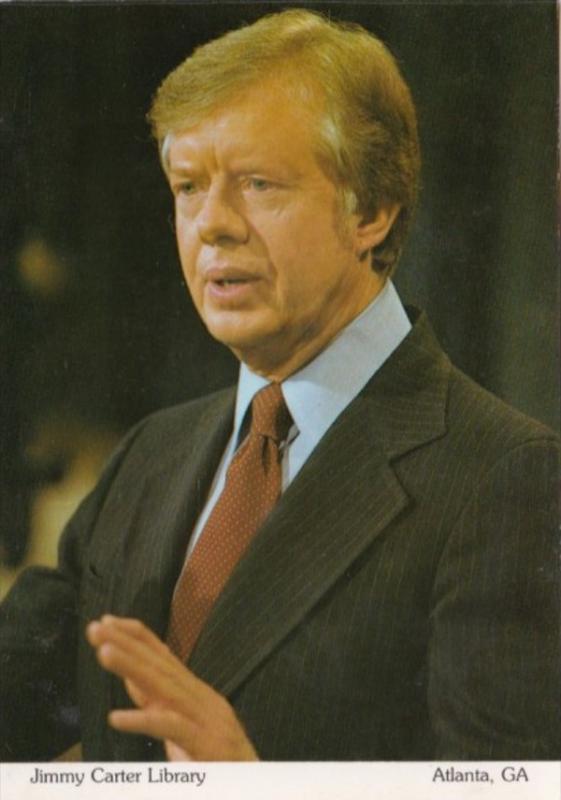 President Jimmy Carter Portrait At Jimmy Carter Library Atlanta Georgia