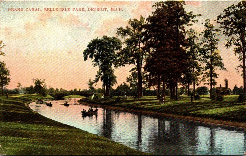 Michigan Detroit Belle Isle Park Grand Canal 1906