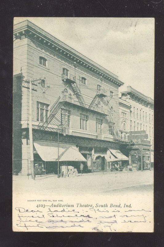 SOUTH BEND INDIANA AUDITORIUM THEATRE VINTAGE POSTCARD 1906