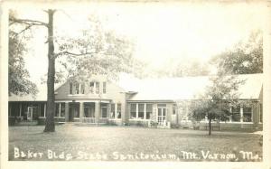 Baker Building State Sanitarium 1920s Mount Vernon Missouri RPPC real photo 8723