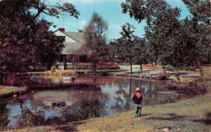 ALTOONA, Pennsylvania~PA  LAKEMONT PARK Little Boy~Pond~Pavilion Chrome Postcard
