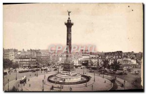 Old Postcard Paris Bastille Square