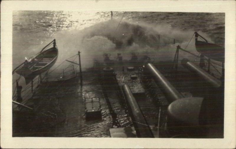 Navala Battleship High Seas Portsmouth NH 1910 Cancel Real Photo Postcard