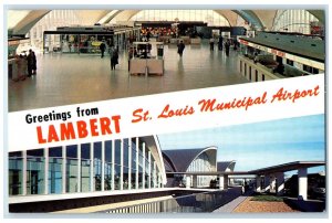 c1950's Greetings From Lambert St. Louis Municipal Airport Missouri MO Postcard