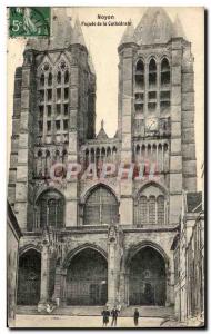 Old Postcard Noyon Facade of the Cathedral