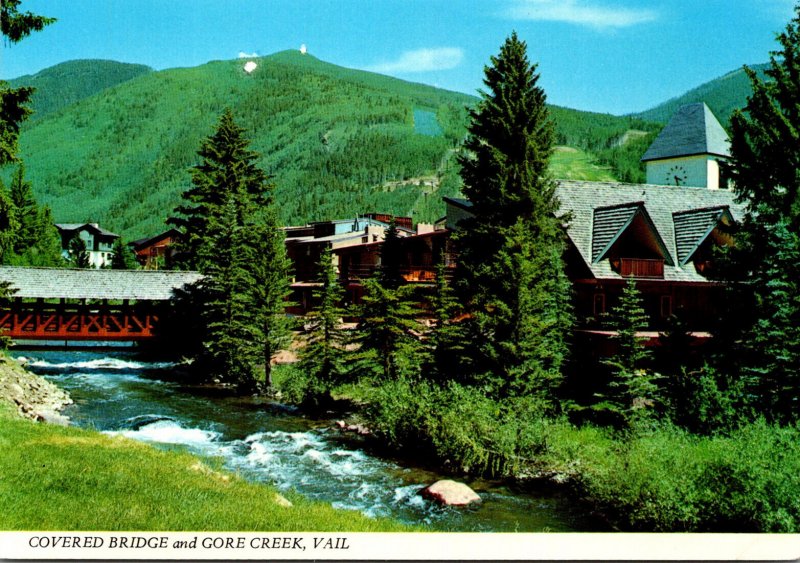 Colorado Vail Covered Foot Bridge and Gore Creek