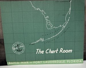 Vintage 50s THE CHART ROOM Restaurant Menu BAHIA-MAR Hotel Ft Lauderdale Florida