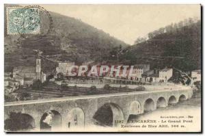 L & # 39Escarene Old Postcard The Great Bridge Nice Surroundings