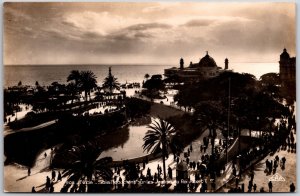 Nice - Soleil Couchant Sur Les Jardine Dunrpi Albert Real Photo RPPC  Postcard