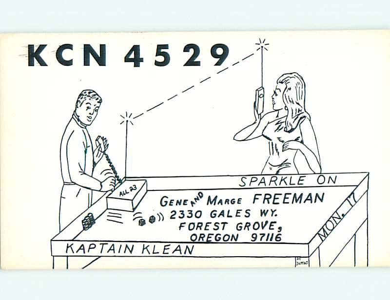 risque SEXY GIRL - QSL HAM RADIO CARD Forest Grove Oregon OR t0980