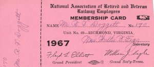 RICHMOND-UNIT #49~NATIONAL ASSOC RETIRED & VETERAN RAILWAY EMPLOYEES MEMBERSHIP