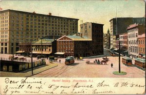 Market Square, Providence RI c1906 Undivided Back Vintage Postcard H37