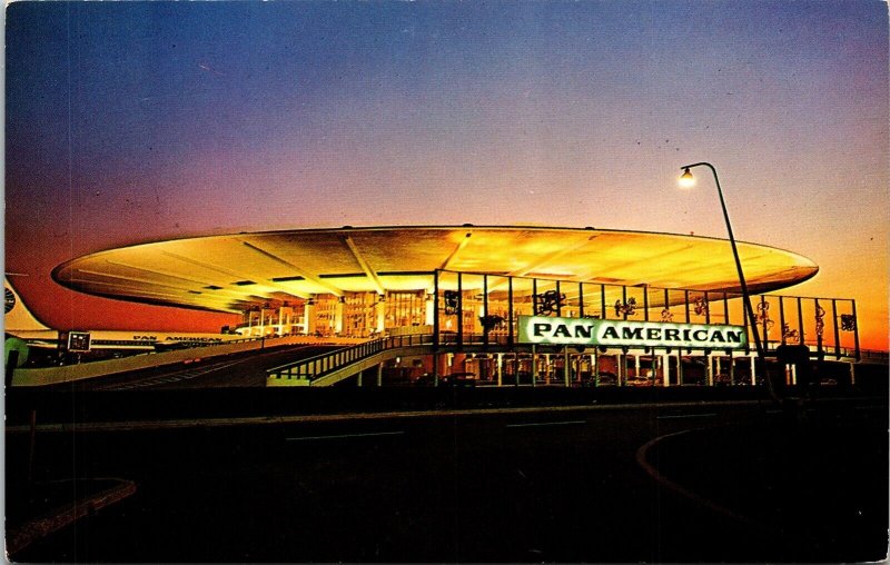 Pan American Terminal New York International Airport NY Chrome Postcard 