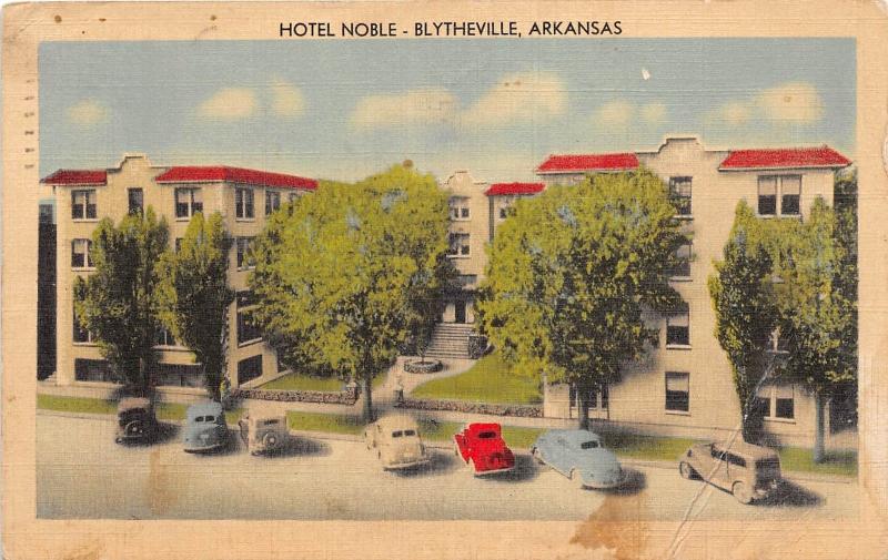 Arkansas Ar Postcard 1942 BLYTHEVILLE Hotel Noble Building