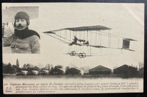 Mint RPPC Real Picture Postcard Early Aviation Capt Marconnet In Farman Biplane