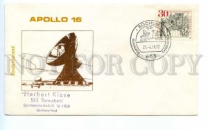 494738 GERMANY 1972 year Apollo 16 Bochum special cancellation SPACE COVER