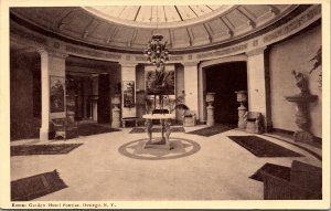 Postcard NY Oswego Roman Garden Hotel Pontiac