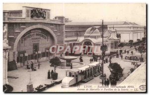Postcard Old Lyon International Exhibition 1914 Avenue of Marseille and the P...