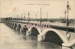 Postcard Old Bridge Bordeaux on the Garonne