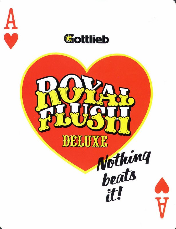 Royal Flush Deluxe Pinball FLYER Original 1983 NOS Game Vintage Promo Art