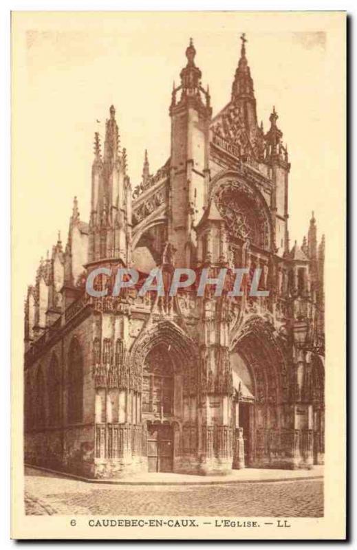 Old Postcard Caudebec en Caux L & # 39Eglise