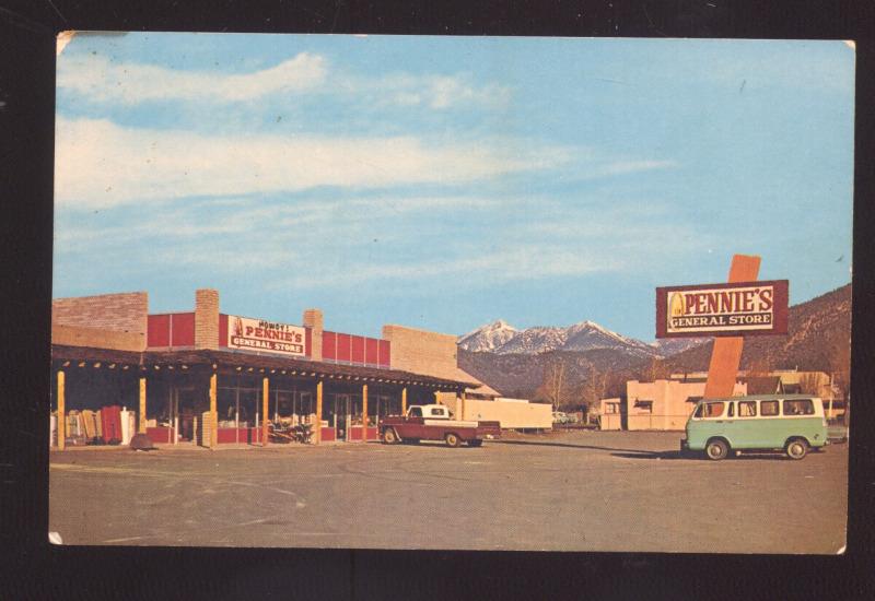 FLAGSTAFF ARIZONA ROUTE 66 PENNIE'S GENERAL STORE VOLKSWAGEN BUS POSTCARD