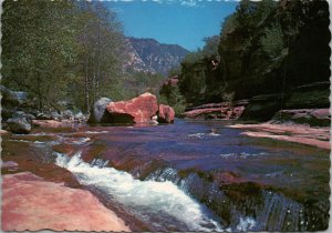Beautiful Slide Rock in Oak Creek Canyon Sedona AZ Postcard PC375