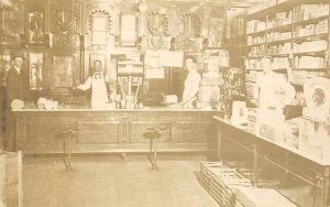 Interior of a small town meat market, 1910 Reproduction Adults & Children Unu...