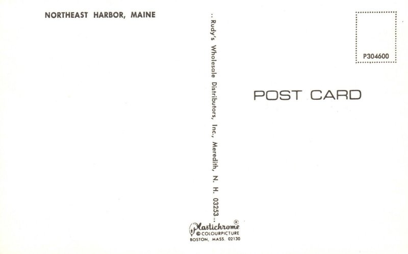 Postcard Northeast Harbor Boats & Ships On Rest Overlooking The Mountains Maine
